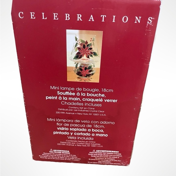 Celebrations Poinsettia Glass Candle Holder - Picture 2 of 3